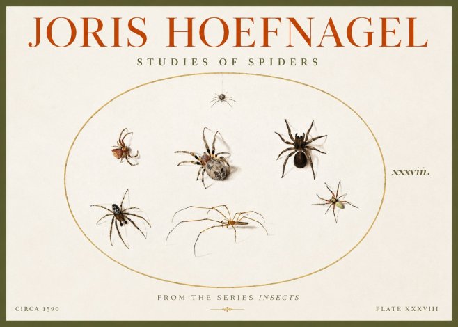 Joris Hoefnagel Studies of Spiders I No4 - Plakat