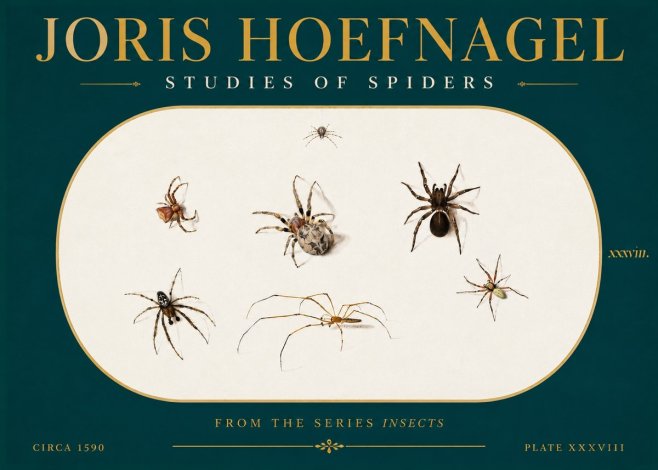 Joris Hoefnagel Studies of Spiders I No5 - Plakat