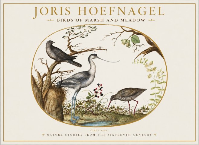 Joris Hoefnagel Birds of Marsh and Meadow No1 - Plakat