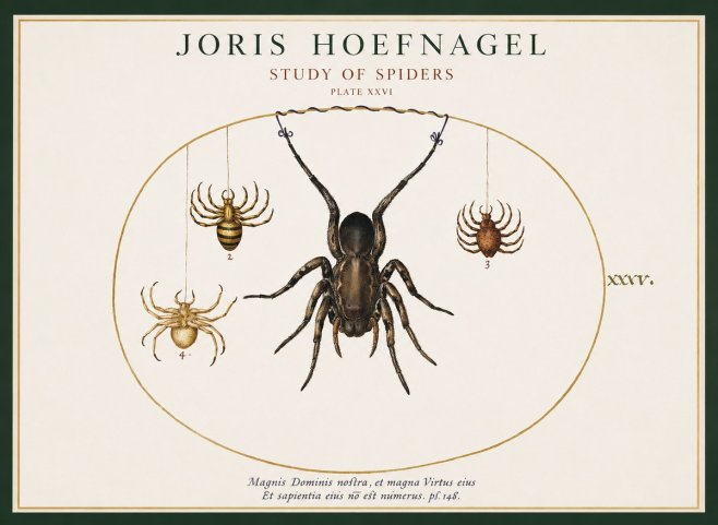Joris Hoefnagel Study of Spiders No1 - Plakat