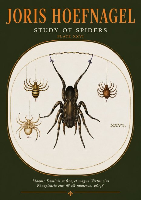 Joris Hoefnagel Study of Spiders No2 - Plakat
