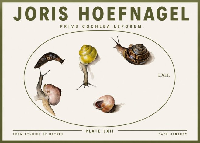 Joris Hoefnagel Privs Cochlea Leporem. No3 - Plakat