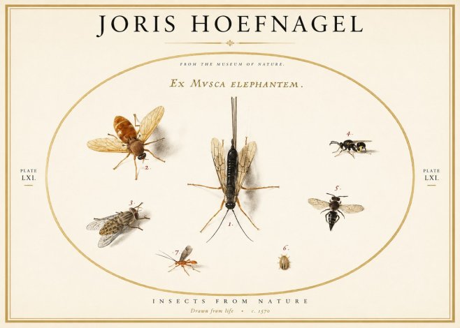Joris Hoefnagel Ex Mvsca Elephantem. No1 - Plakat