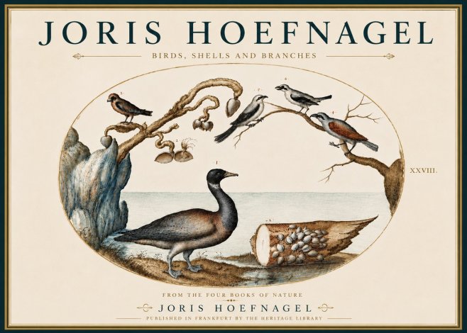 Joris Hoefnagel Birds, Shells and Branches No5 - Plakat