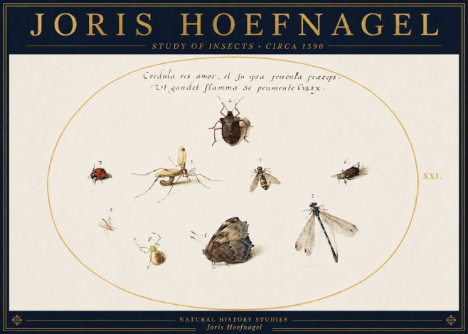 Joris Hoefnagel Study of Insects • Circa 1590 No4 - Plakat