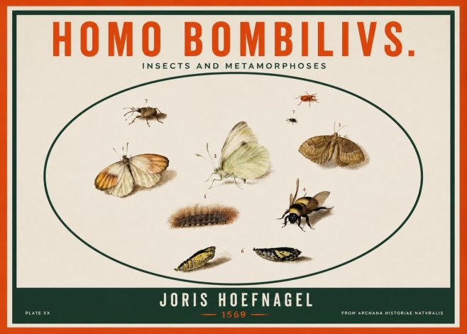 Joris Hoefnagel Homo Bombilivs. Insecta Et Metamorphoses No3 - Plakat