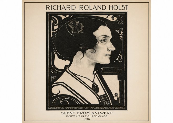 Richard Roland Holst Scene from Antwerp - Portrait in Figured Glass No1 - Plakat