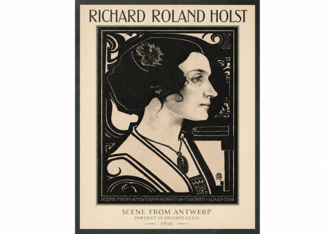 Richard Roland Holst Scene from Antwerp - Portrait in Figured Glass No2 - Plakat