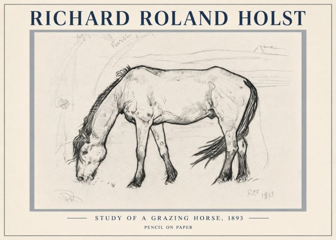 Richard Roland Holst Study of a Grazing Horse No5 - Plakat
