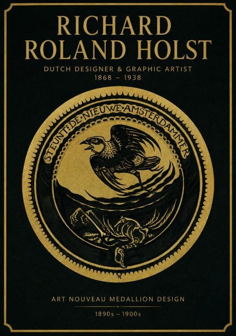 Richard Roland Holst Art Nouveau Medallion Design No2 - Plakat