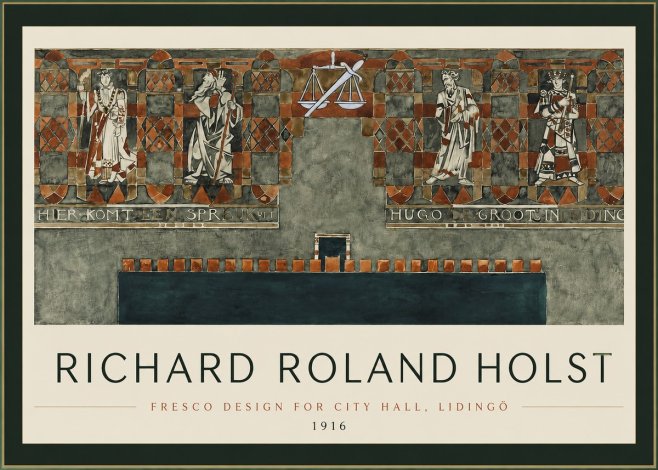 Richard Roland Holst Fresco Design - City Hall, Lidingö No2 - Plakat