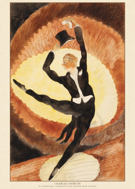 Charles Demuth In Vaudeville, Acrobatic Male Dancer with Top Hat No6 - Plakat