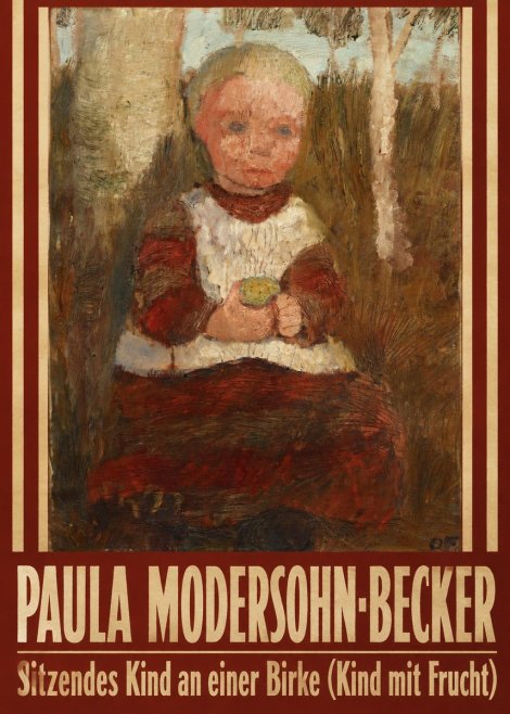 Paula Modersohn-Becker Sitzendes Kind an Einer Birke (Kind Mit Frucht) No4 - Plakat