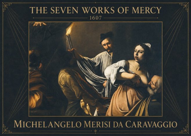 Michelangelo Merisi da Caravaggio The Seven Works of Mercy III No2 - Plakat