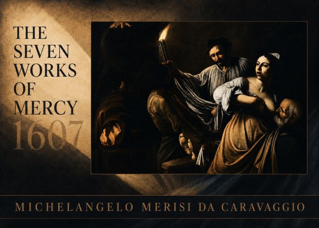 Michelangelo Merisi da Caravaggio The Seven Works of Mercy III No6 - Plakat