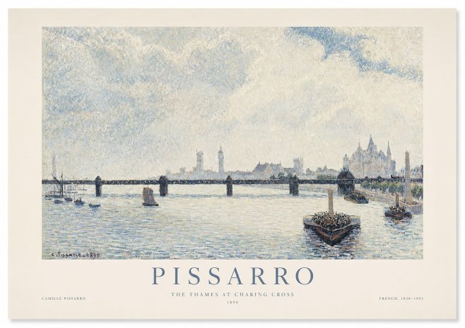Pissarro The Thames at Charing Cross No1 - Plakat