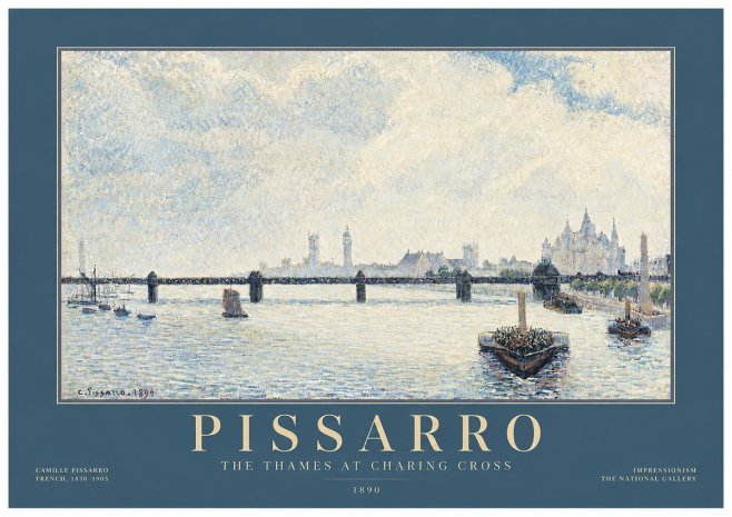Pissarro The Thames at Charing Cross No2 - Plakat