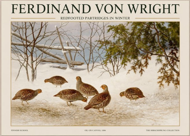 Ferdinand von Wright Redfooted Partridges in Winter No1 - Plakat