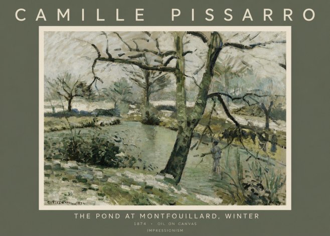 Pissarro The Pond at Montfoucault, Winter No2 - Plakat