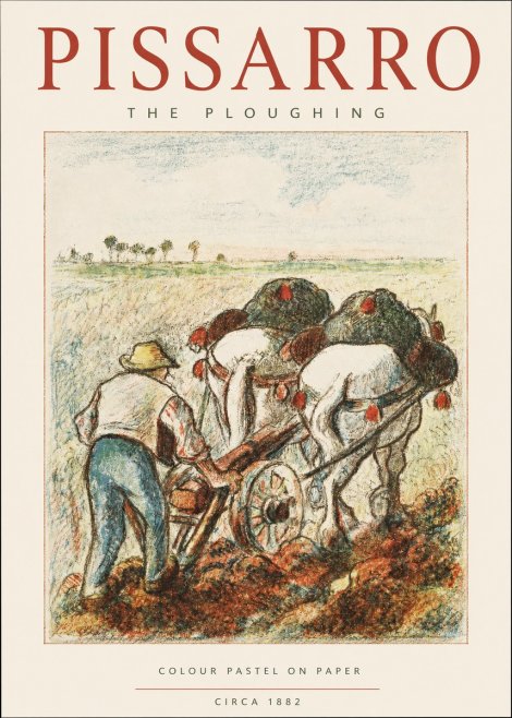 Pissarro The Ploughing No2 - Plakat