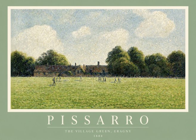 Pissarro The Village Green, Eragny No2 - Plakat