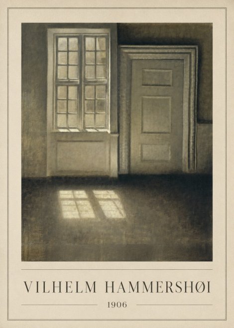 Vilhelm Hammershøi Interior. Sunlight on the Floor No1 - Plakat