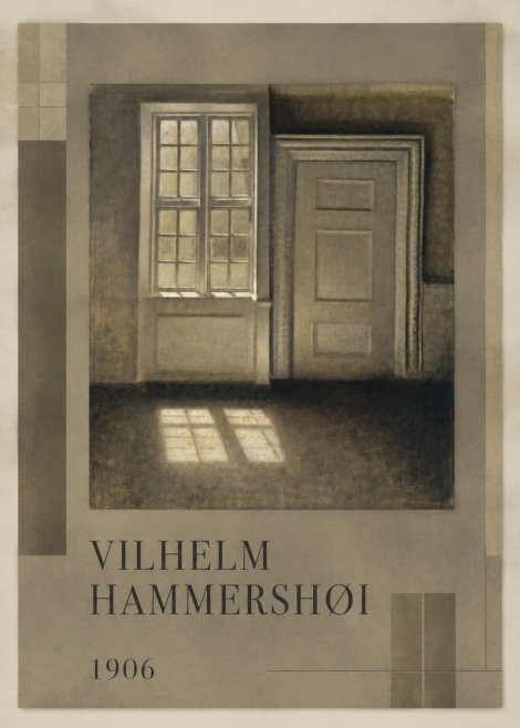 Vilhelm Hammershøi Interior. Sunlight on the Floor No3 - Plakat