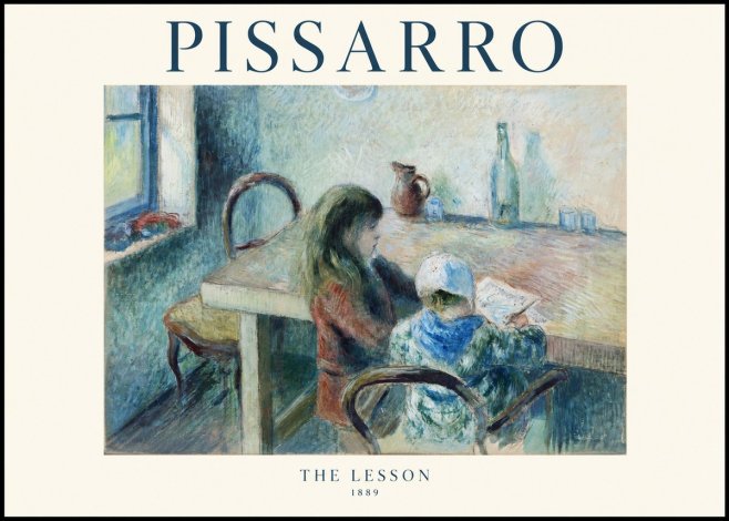 Pissarro The Lesson No1 - Plakat