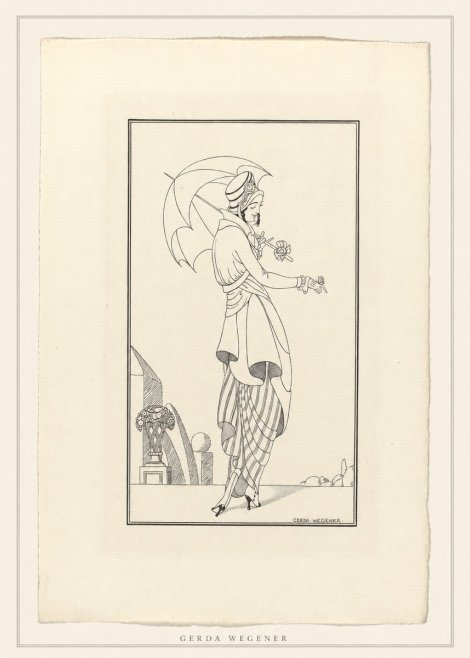 Gerda Wegener Elegant Figure with Parasol No4 - Plakat