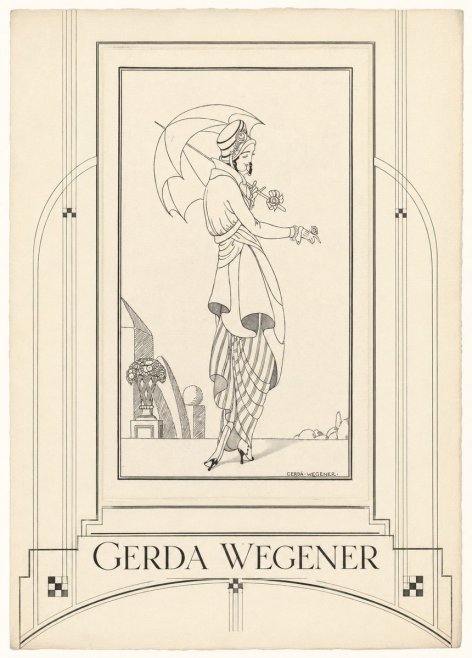Gerda Wegener Elegant Figure with Parasol No6 - Plakat