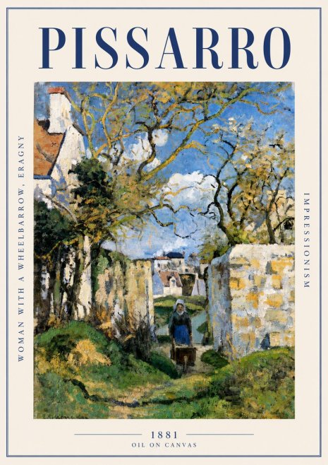 Pissarro Woman with a Wheelbarrow, Eragny No2 - Plakat