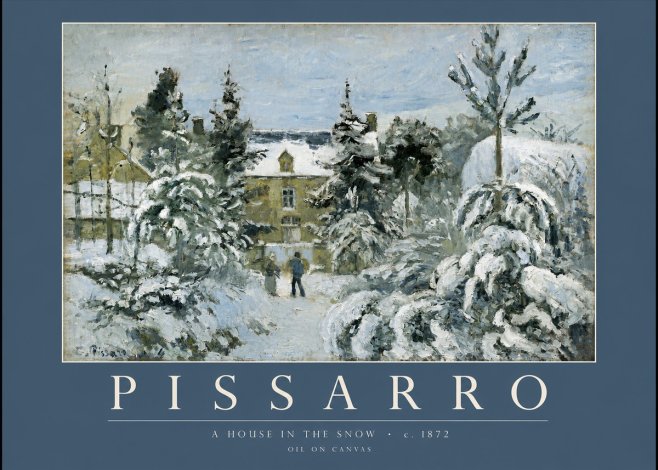 Pissarro The Entrance to the Village, Winter No2 - Plakat
