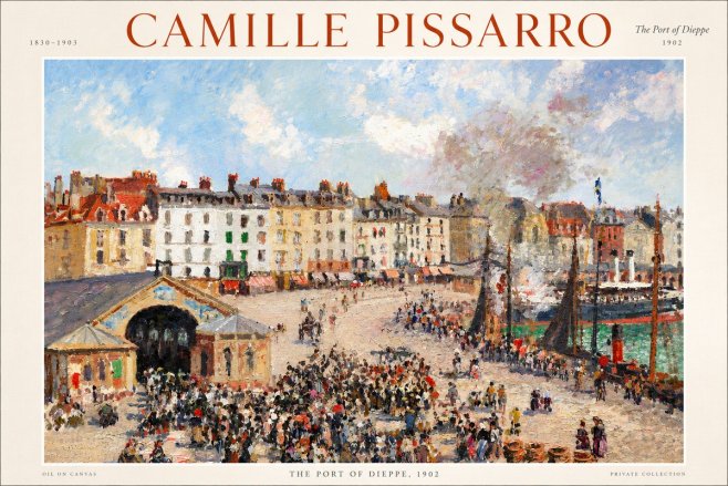 Pissarro Dieppe, the Fish Market No3 - Plakat