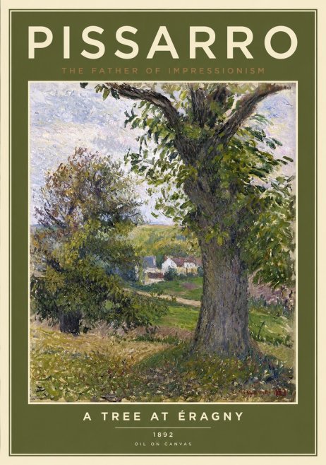 Pissarro The Oak at Éragny No2 - Plakat