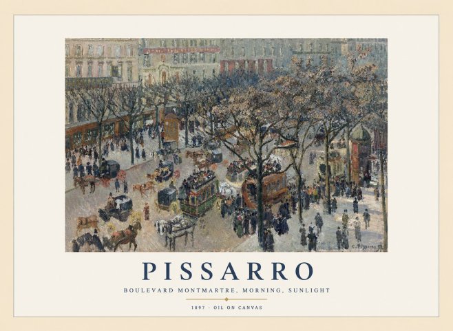 Pissarro Boulevard Montmartre, Morning, Sunlight II No1 - Plakat