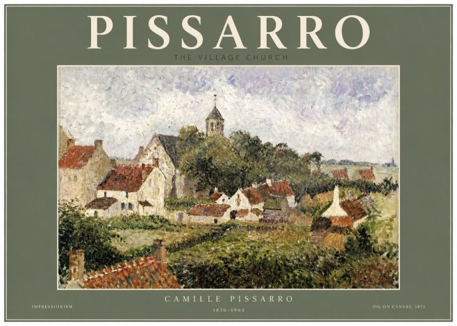 Pissarro French Village Landscape No3 - Plakat