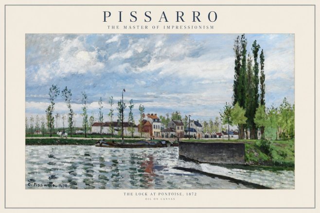 Pissarro The Lock at Pontoise, 1872 No1 - Plakat
