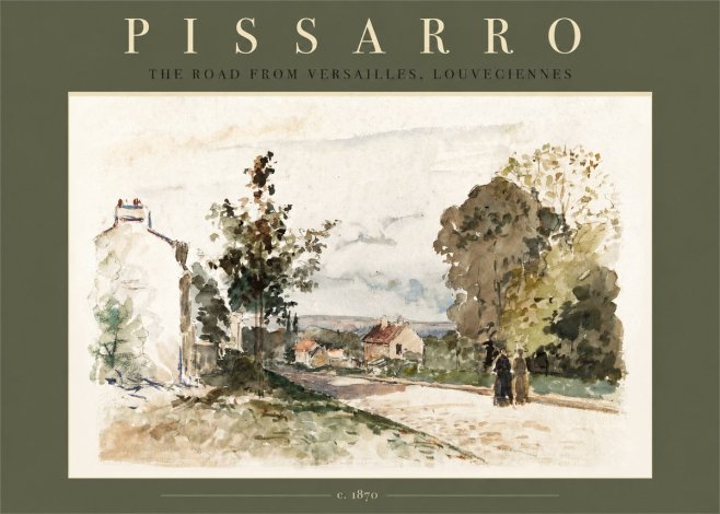 Pissarro The Road from Versailles, Louveciennes No2 - Plakat