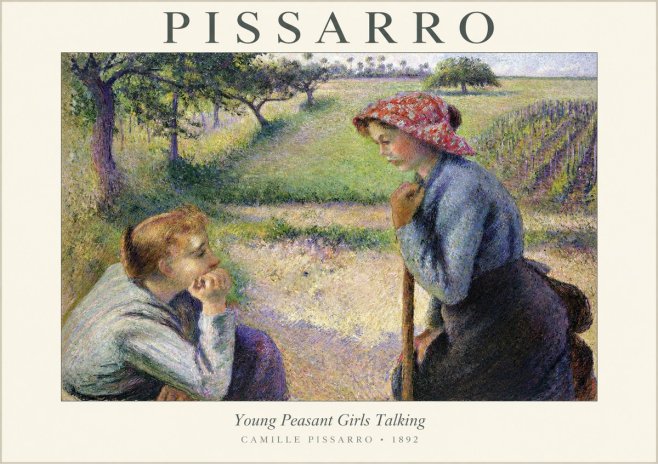 Pissarro Young Peasant Girls Talking No1 - Plakat