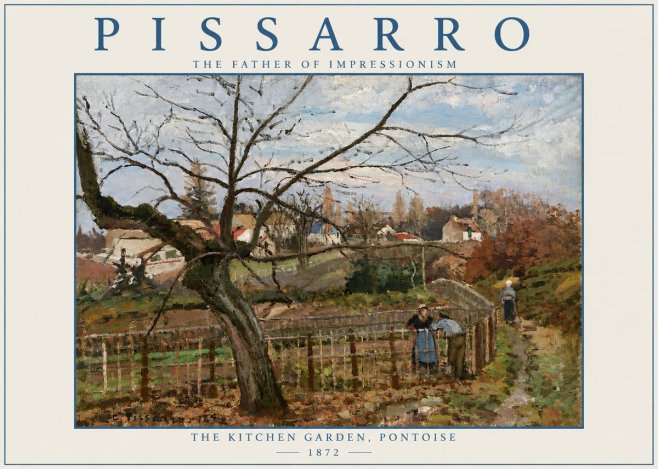 Pissarro The Kitchen Garden, Pontoise No3 - Plakat