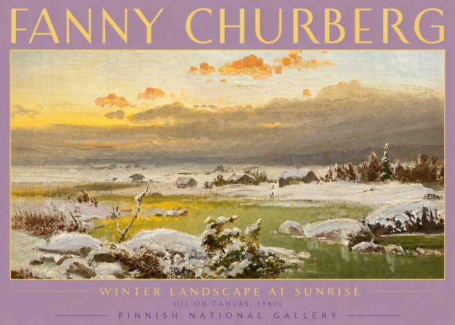 Fanny Churberg Winter Landscape at Sunrise No6 - Plakat