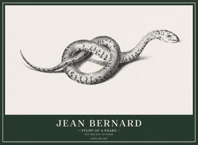 Jean Bernard Study of a Snake No1 - Plakat
