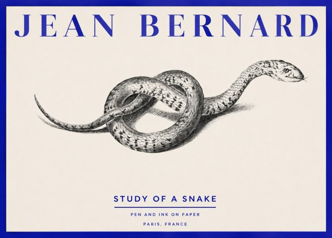 Jean Bernard Study of a Snake No2 - Plakat