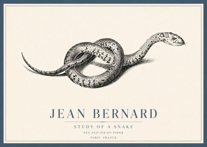 Jean Bernard Study of a Snake No4 - Plakat