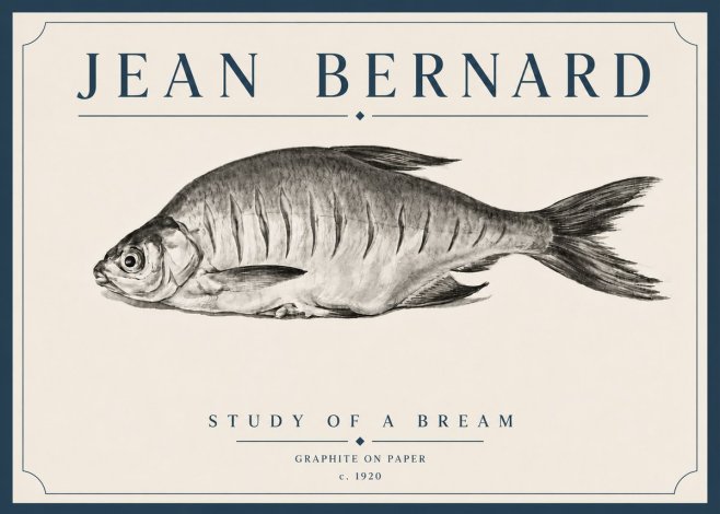 Jean Bernard Study of a Bream No5 - Plakat