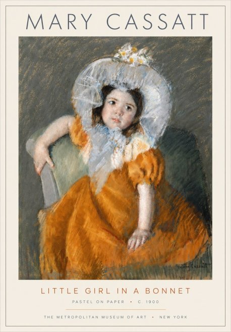 Mary Cassatt Little Girl in a Bonnet No3 - Plakat