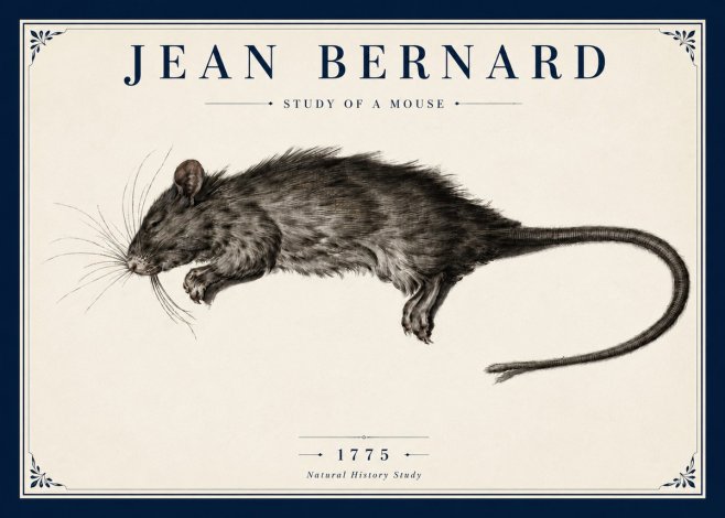 Jean Bernard Study of a Mouse II No5 - Plakat