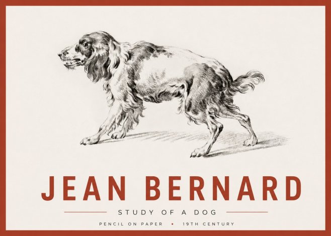 Jean Bernard Study of a Dog V No4 - Plakat