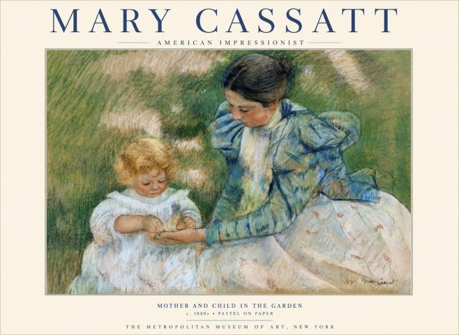 Mary Cassatt Mother and Child in the Garden No3 - Plakat