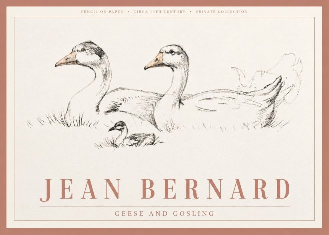 Jean Bernard Study of Geese No4 - Plakat